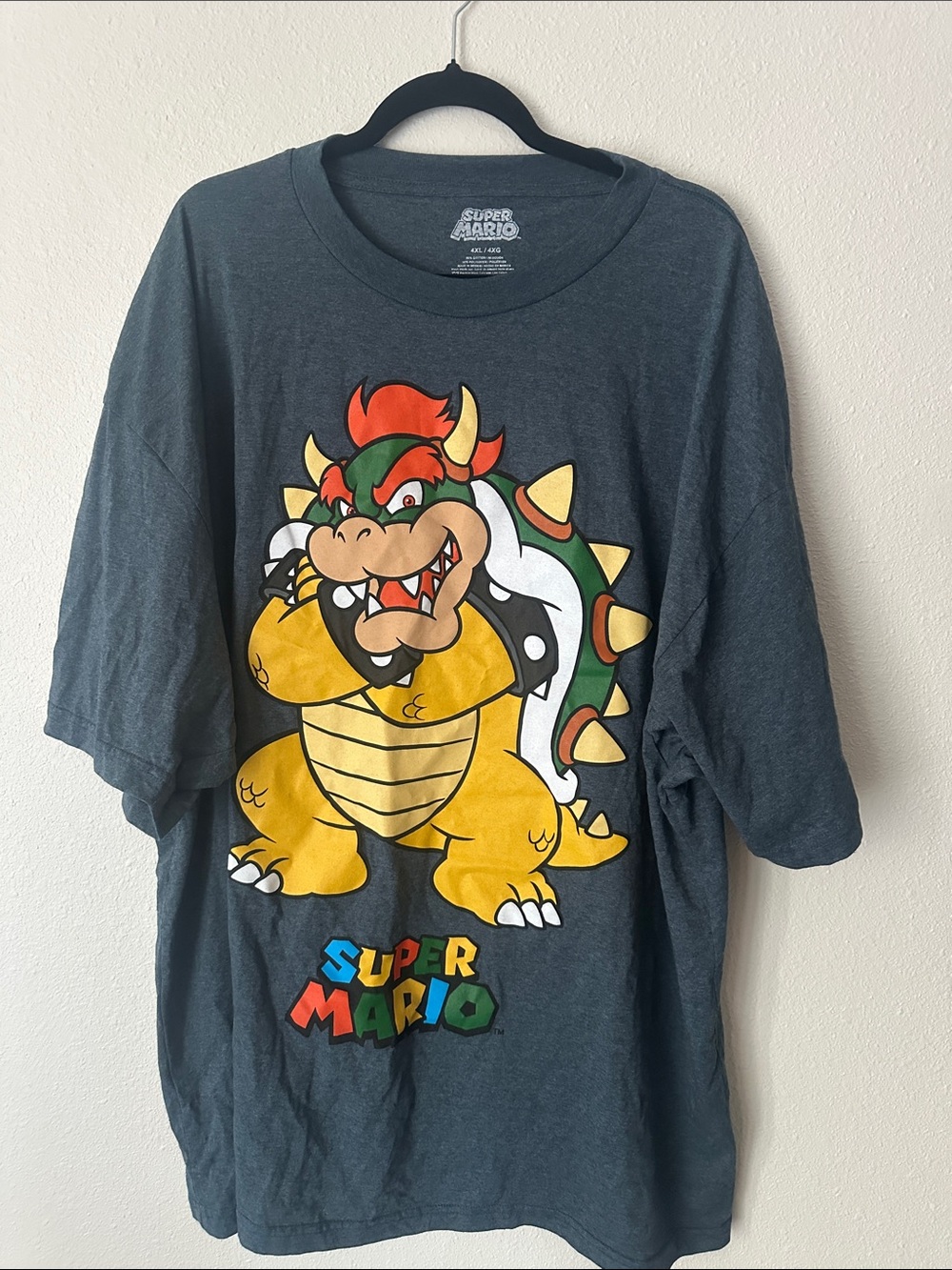 Nintendo Super Mario Bowser Graphic T-Shirt - Charcoal, Yellow, Red, Green